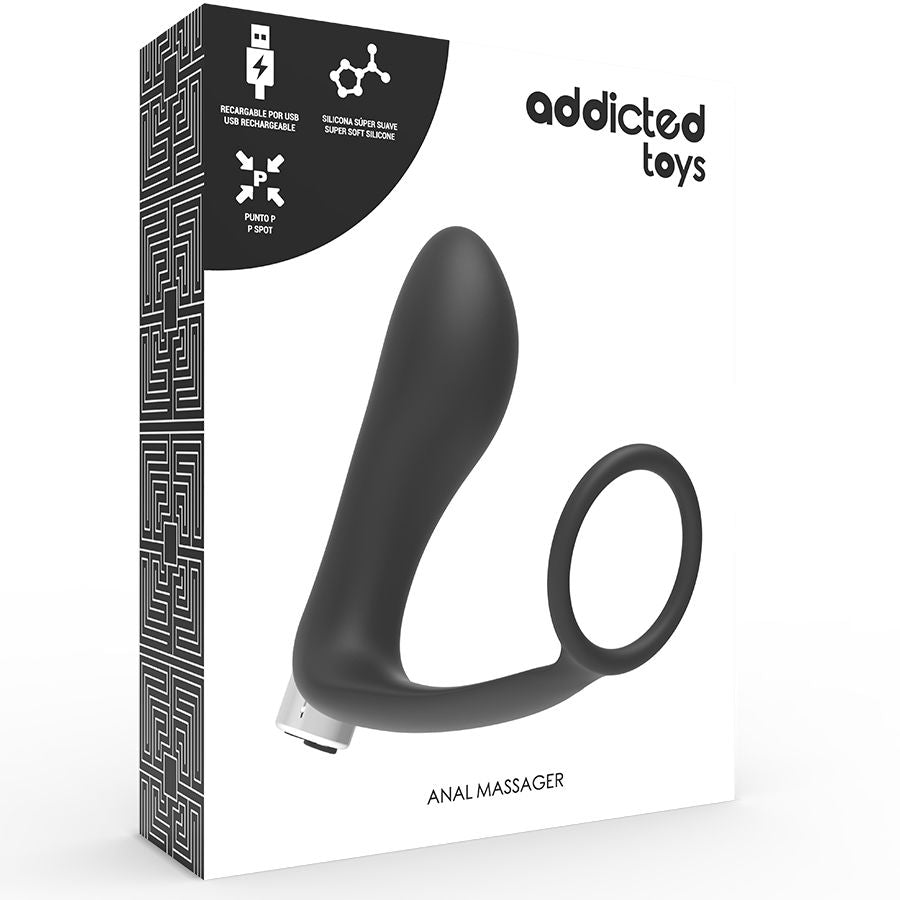 ADDICTED TOYS - VIBRADOR PROTÉSICO RECARGABLE - MODELO 1 - NEGRO