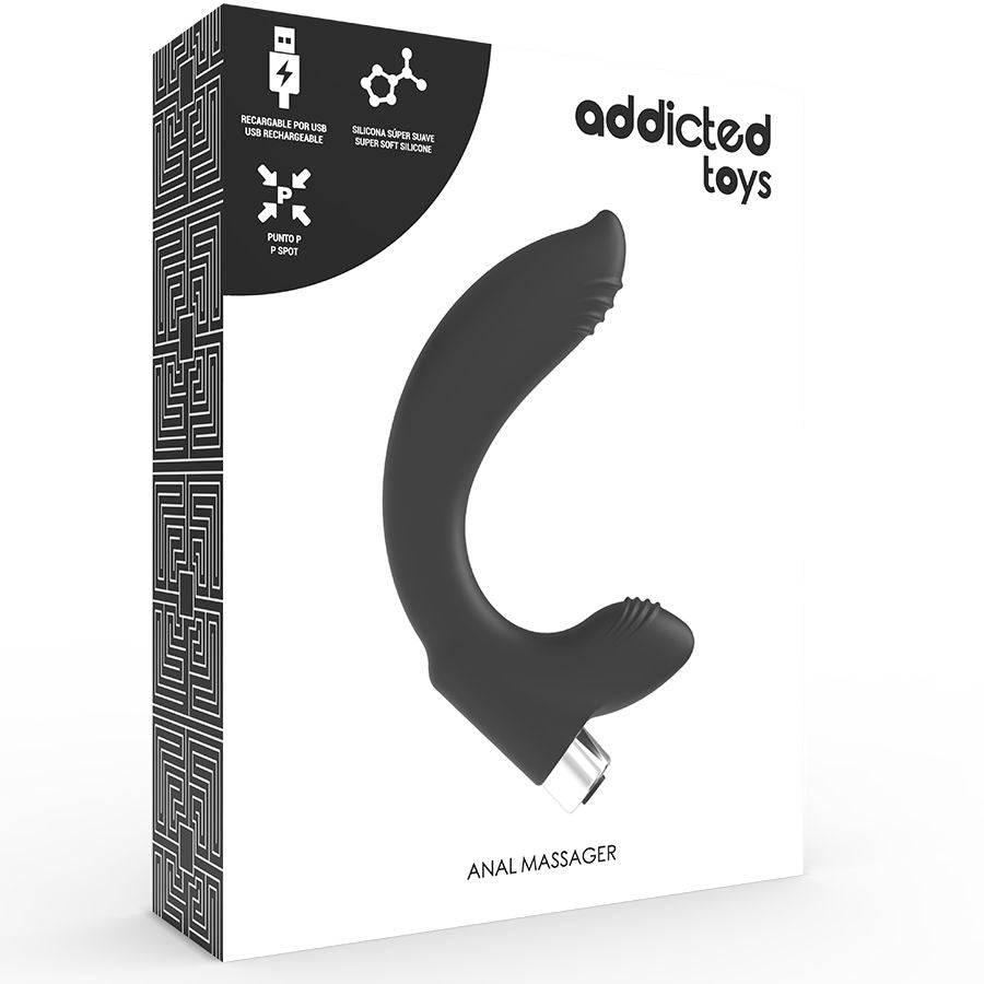 ADDICTED TOYS - VIBRADOR PROTÉSICO RECARGABLE MODELO 7 - NEGRO