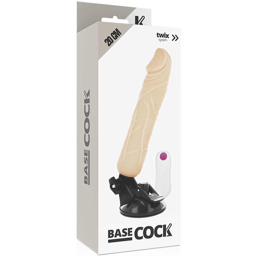BASECOCK - REALISTIC NATURAL REMOTE CONTROL VIBRATOR 20 CM -O- 4 CM