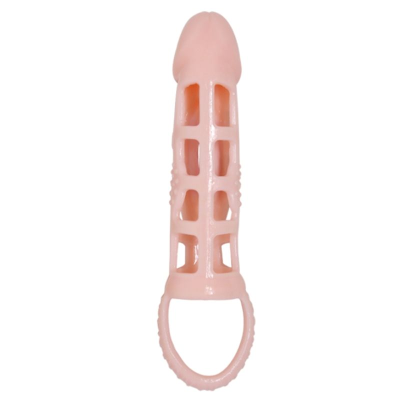 BAILE - FUNDA EXTENSORA DE PENE VIBRADORA CON ALA NATURAL 13,5 CM