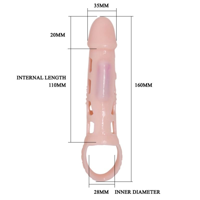 BAILE - VIBRATING PENIS EXTENDER COVER WITH NATURAL WING 13.5 CM