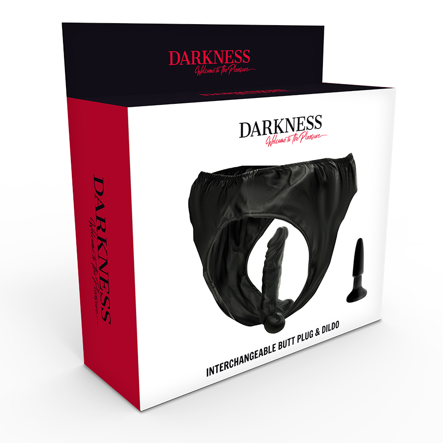 DARKNESS - PANTALÓN CON PLUG INTERCAMBIABLE Y VIBRADOR