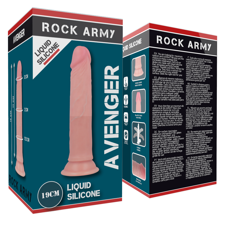 ROCKARMY - SILICONA LIQUIDA PREMIUM VENGADOR REALISTA 19 CM -O- 3,98 CM