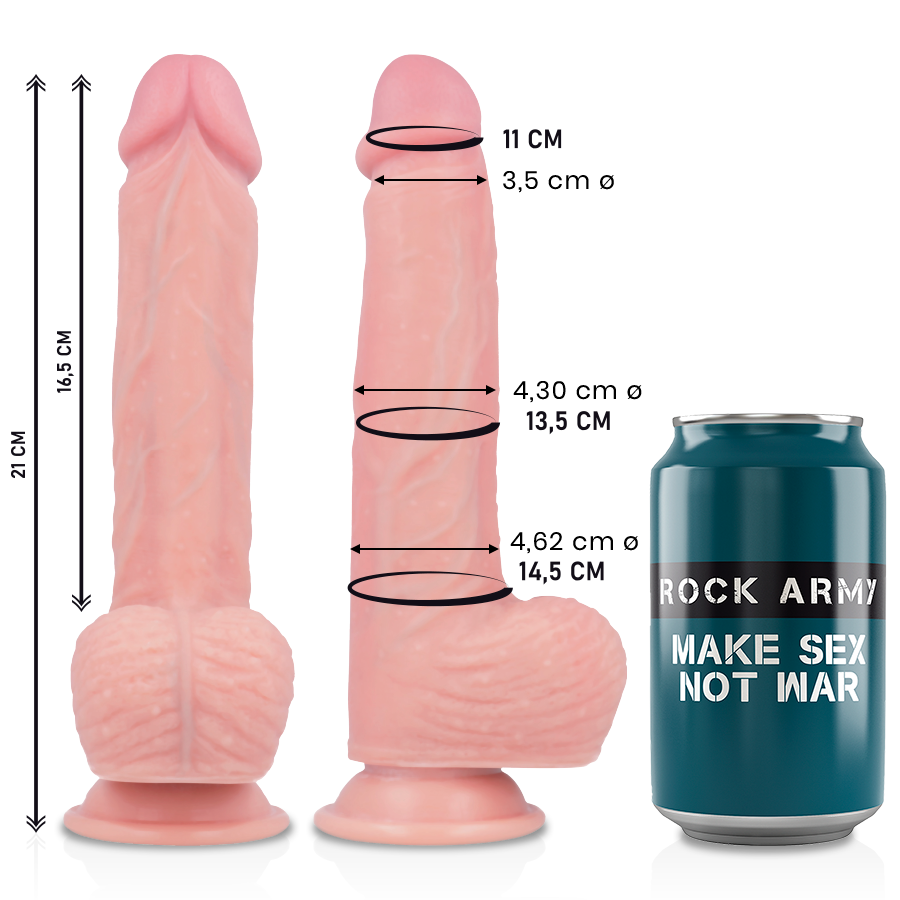 ROCKARMY - DILDO DE SILICONA LÍQUIDA PREMIUM SPITFIRE 21 CM -O- 4,62 CM