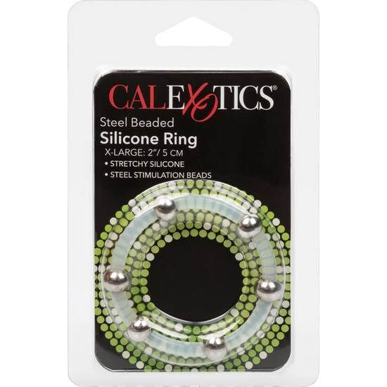 CALEXOTICS - ANILLO DE SILICONA CON PUNTAS DE ACERO XL
