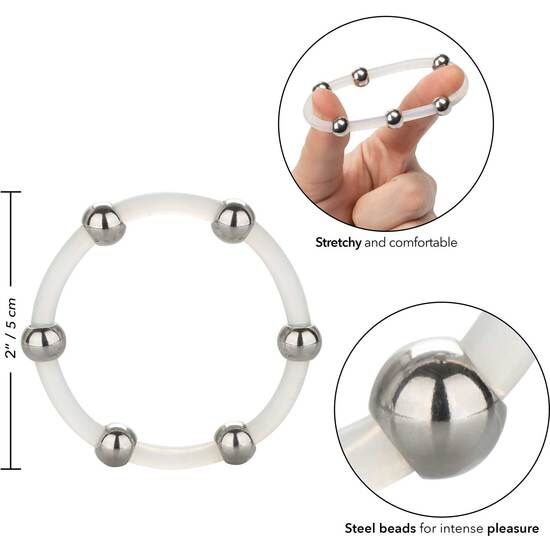 CALEXOTICS - ANILLO DE SILICONA CON PUNTAS DE ACERO XL