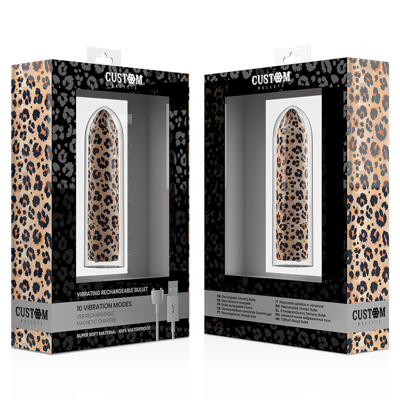CUSTOM BULLETS LEOPARD RECHARGEABLE BULLETS 10 INTENSITIES
