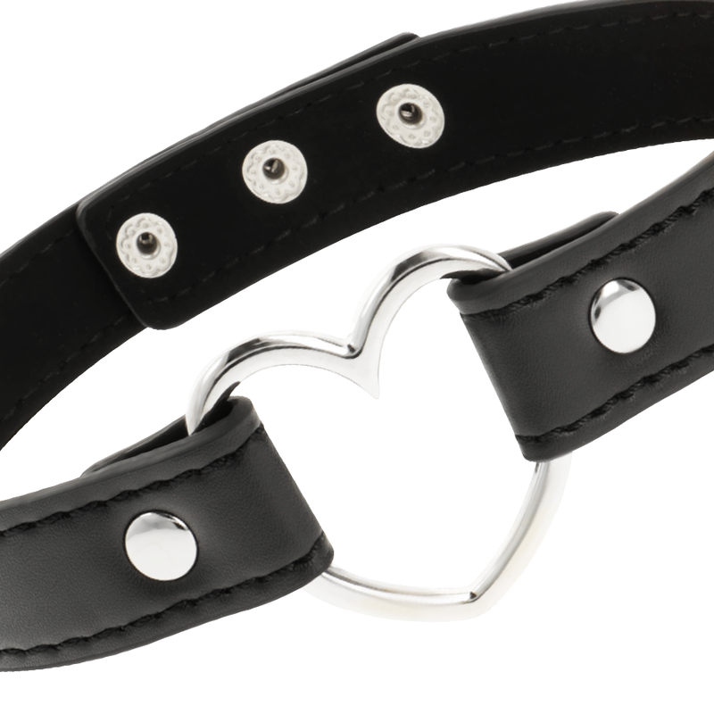 COQUETTE CHIC DESIRE - COLLAR DE CUERO VEGANO ACCESORIO DE CORAZÓN PARA MUJER