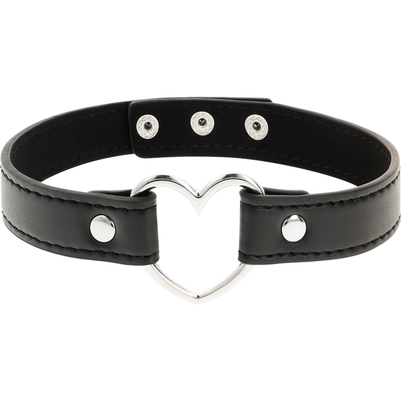 COQUETTE CHIC DESIRE - COLLAR DE CUERO VEGANO ACCESORIO DE CORAZÓN PARA MUJER