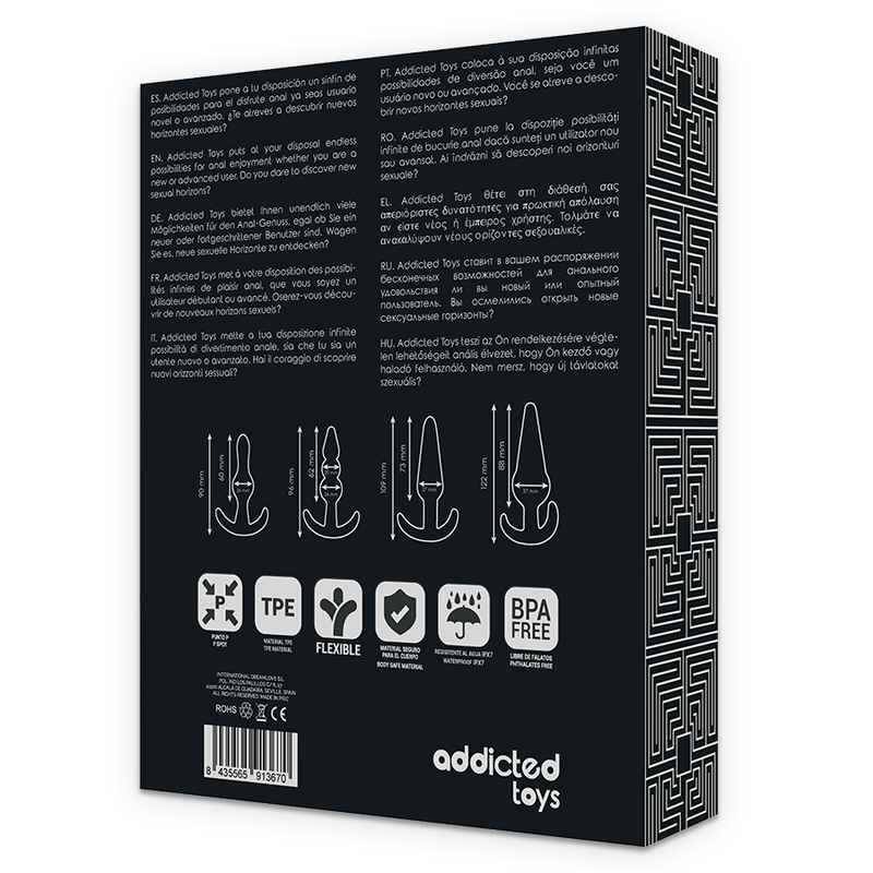 JUGUETES ADICTIVOS - SET DE 4 TAPONES ANALES