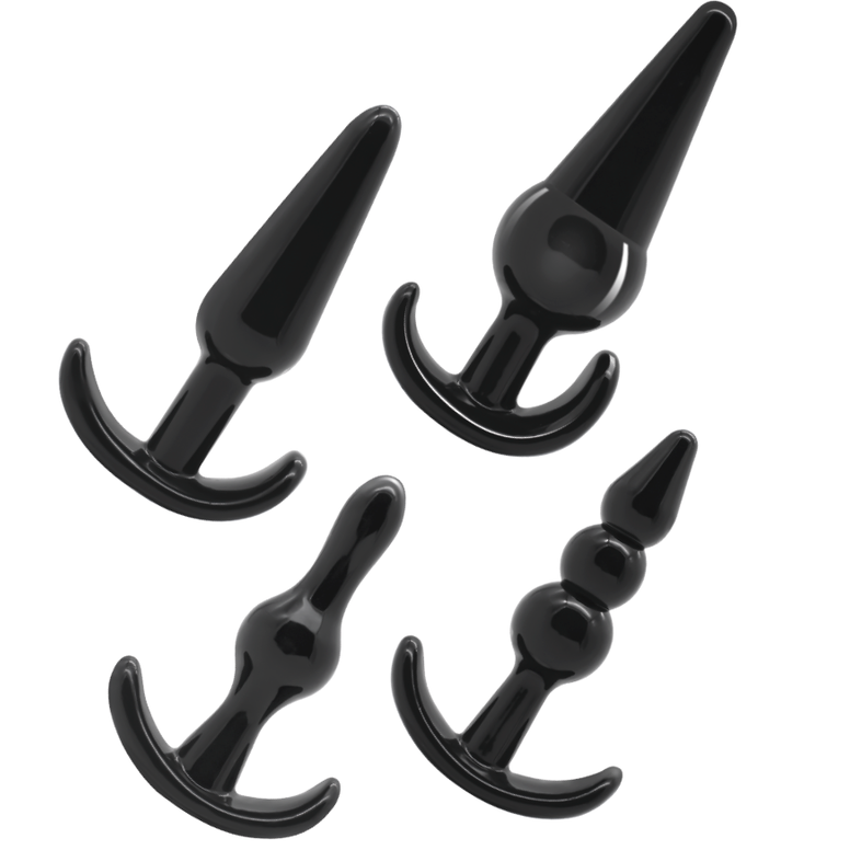 JUGUETES ADICTIVOS - SET DE 4 TAPONES ANALES
