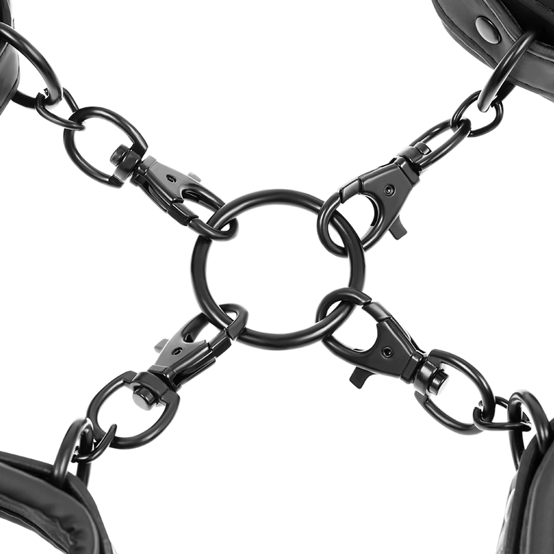 FETISH SUBMISSIVE - JUEGO DE ESPOSAS PARA MANOS Y TOBILLOS CON FORRO DE NOPRENE