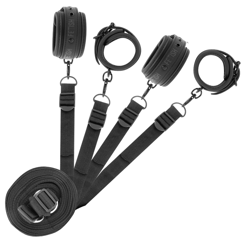 FETISH SUBMISSIVE - SET DE ESPOSAS Y CORBATAS CON FORRO DE NOPRENE