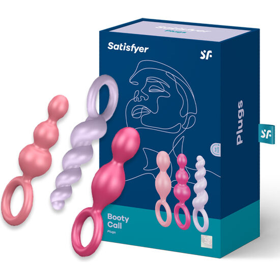 SATISFYER - JUEGO DE 3 TAPONES ANALES TRICOLOR