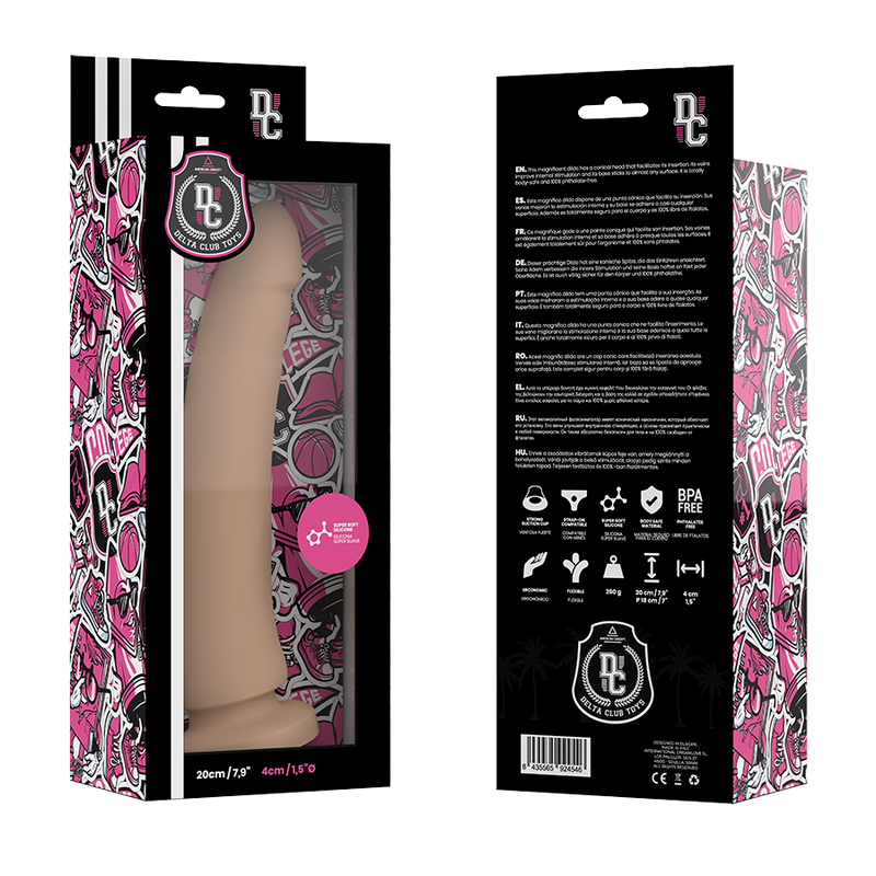 DELTA CLUB - JUGUETES MEDICOS DILDO SILICONA NATURAL 20 CM -O- 4 CM