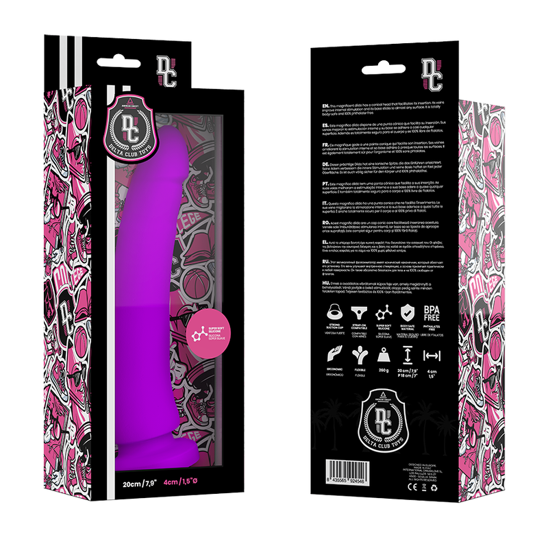 DELTA CLUB - DILDO SILICONA MEDICAL LILAC TOYS 20 CM -O- 4 CM