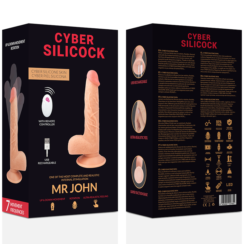 CYBER SILICOCK - CONTROL REMOTO REALISTA MR JOHN 23,88 CM -O- 4,3 CM