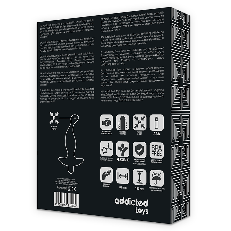 ADDICTED TOYS - MASAJEADOR ANAL CON VIBRACIÓN MODELO NEGRO 1